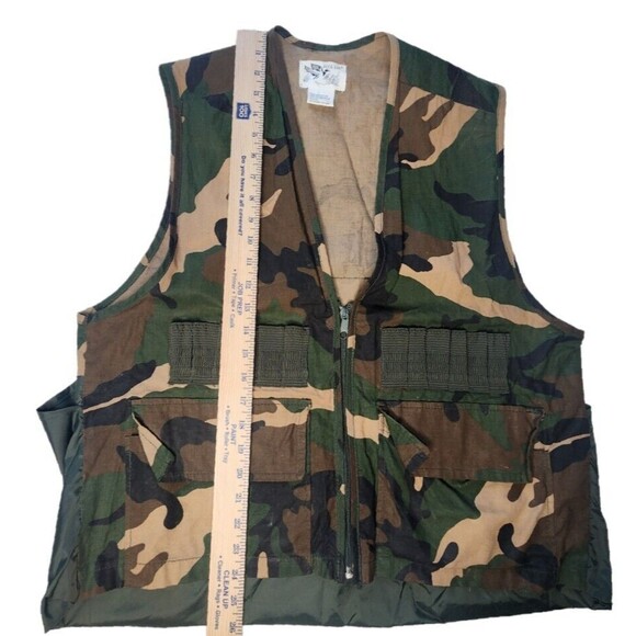 Vintage Duck Bay Camo Hunting Shooting Water Fowl Vest W/ Shell Holders Mens Lg - Picture 13 of 13